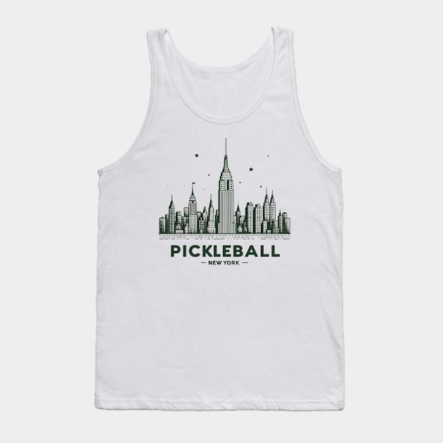 Pickleball New York Skyline Design Tank Top by Battlefoxx Living Earth